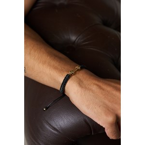 Bracelet haltère doré en acier
