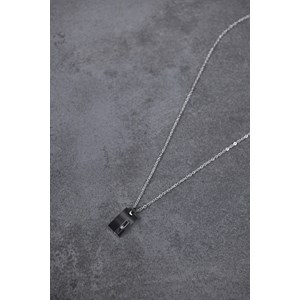 Plaque sur chaîne christiano en acier 316l avec diamant blanc