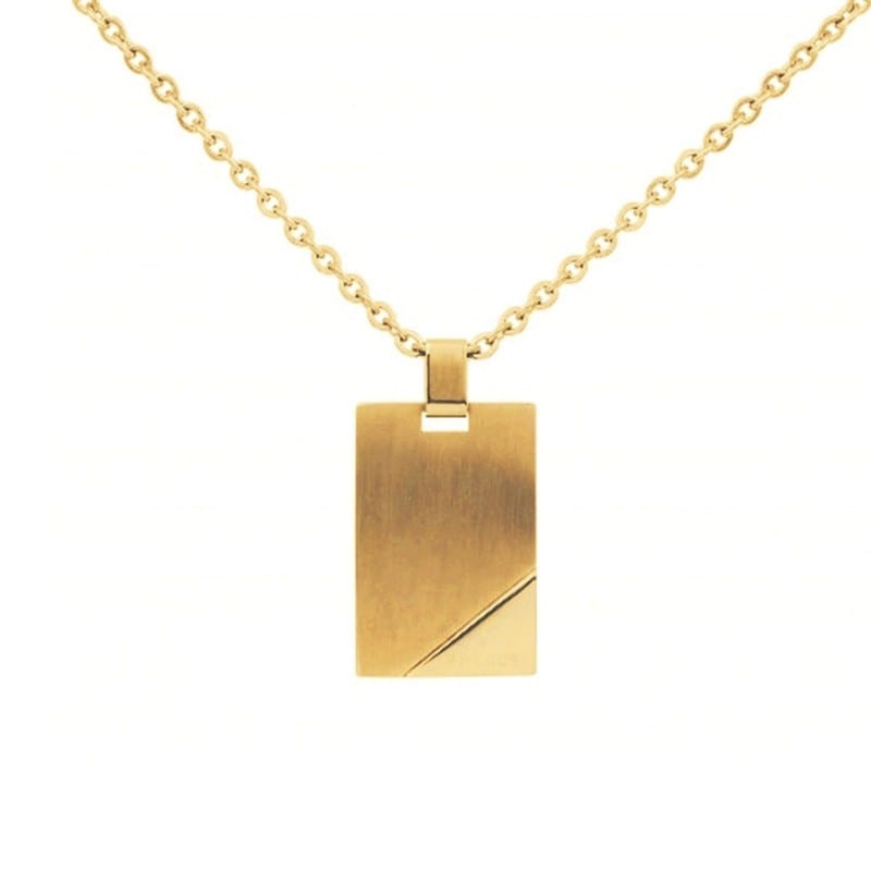 Phébus Bijoux - Plaque sur chaîne mika en acier 316l