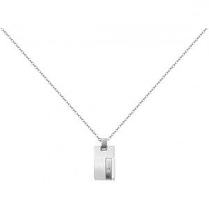 Plaque sur chaîne christiano en acier 316l avec diamant blanc