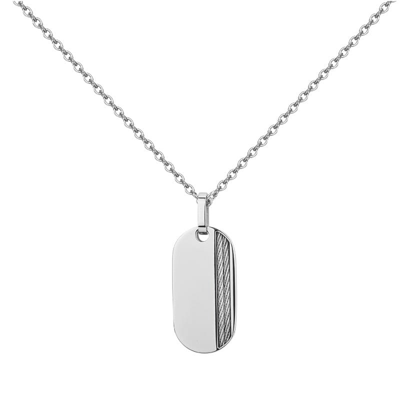 Phébus Bijoux - Plaque sur chaîne sashi en acier 316l