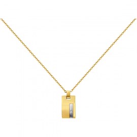 Plaque sur chaîne christiano en acier 316l avec diamant blanc