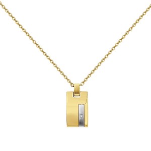 Plaque sur chaîne christiano en acier 316l avec diamant blanc