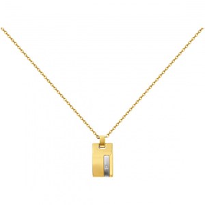 Plaque sur chaîne christiano en acier 316l avec diamant blanc