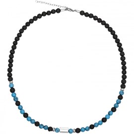 Collier semi-rigide marius en acier 316l avec turquoise bleu turquoise
