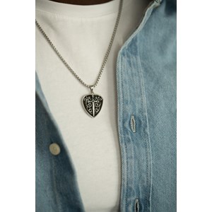 Collier mono-motif epée en acier