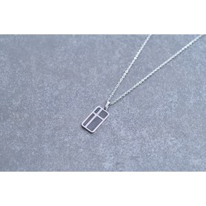 Collier mono-motif cesar en acier 316l avec diamant blanc