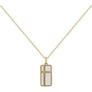 Collier mono-motif cesar en acier 316l avec diamant blanc