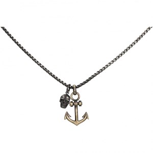 Collier multi-motifs ancre en acier