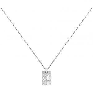 Coll. Mono-motif balthazar en acier 316l avec diamant blanc