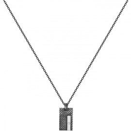 Coll. Mono-motif balthazar en acier 316l avec diamant blanc