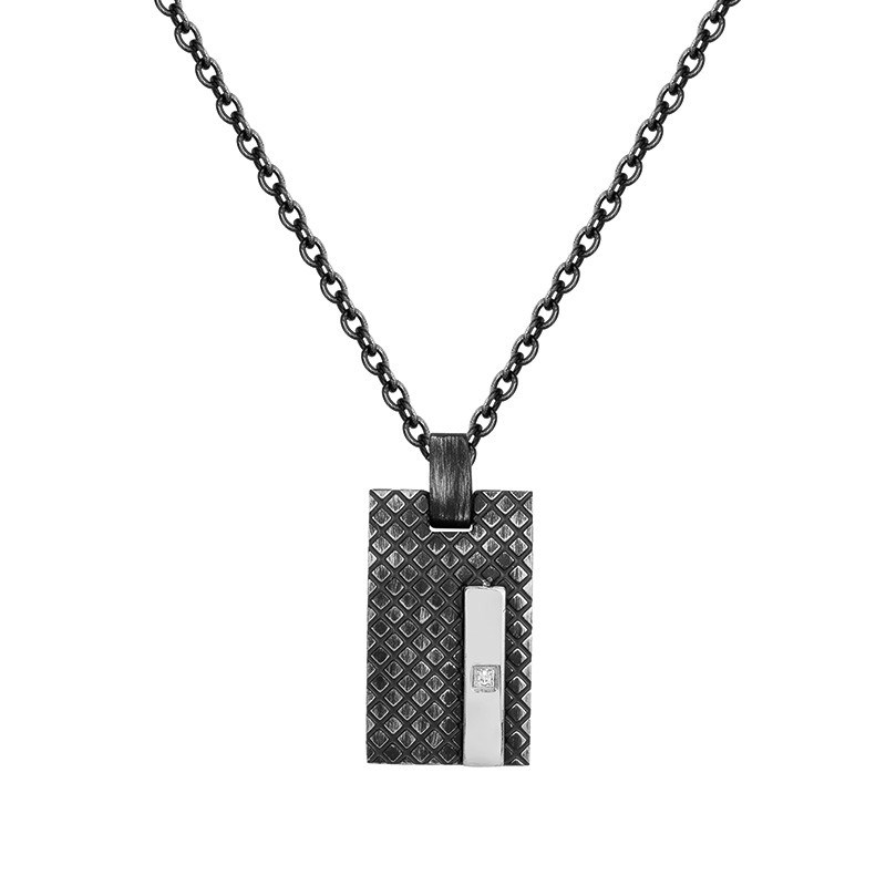 Phébus Bijoux - Coll. Mono-motif balthazar en acier 316l avec diamant blanc