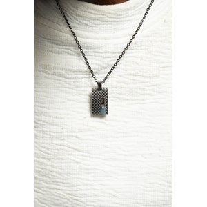 Coll. Mono-motif balthazar en acier 316l avec diamant blanc