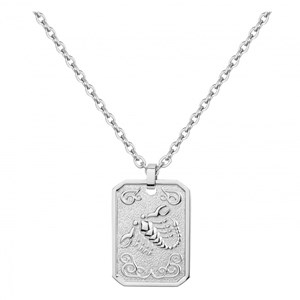 Collier zodiaque scorpion argent en acier 316l