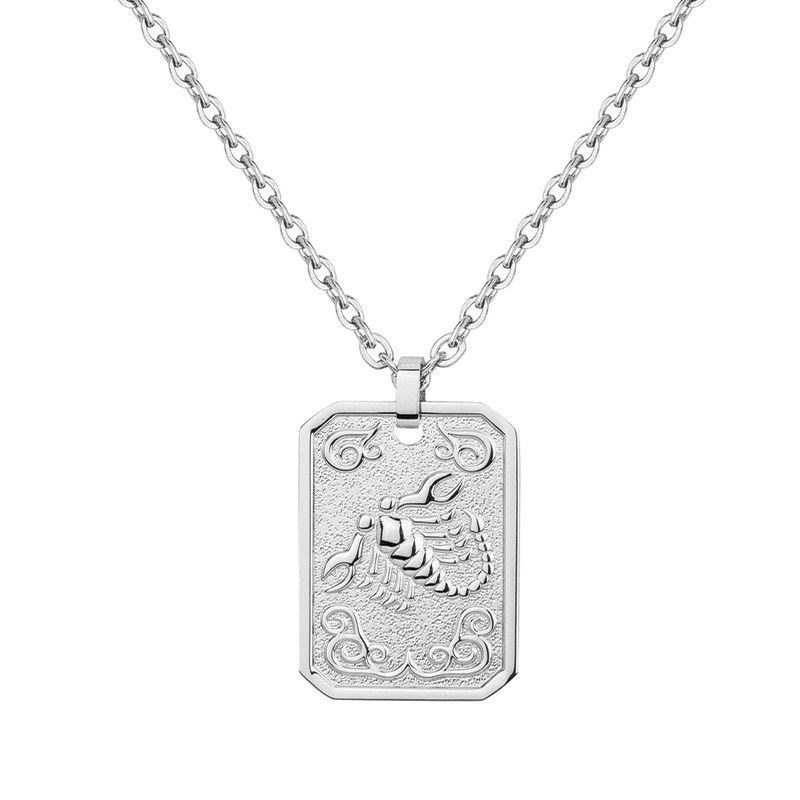 Phébus Bijoux - Collier zodiaque scorpion argent en acier 316l