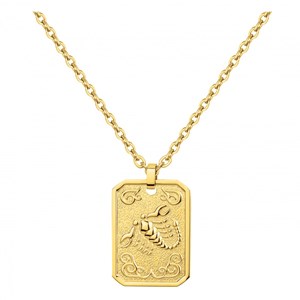 Collier zodiaque scorpion doré en acier 316l