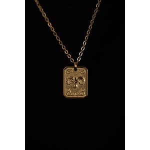 Collier zodiaque bélier doré en acier 316l