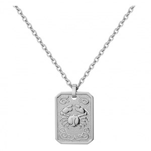 Collier zodiaque cancer argent en acier 316l