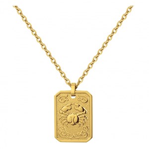 Collier zodiaque cancer doré en acier 316l