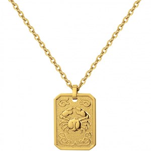 Collier zodiaque cancer doré en acier 316l