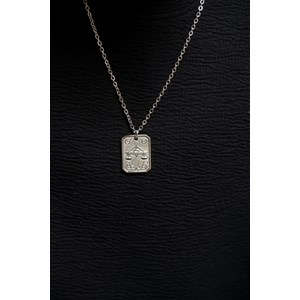 Collier zodiaque balance argent en acier 316l