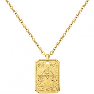 Collier zodiaque balance doré en acier 316l