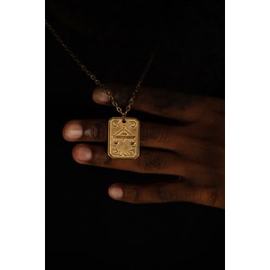 Collier zodiaque balance doré en acier 316l