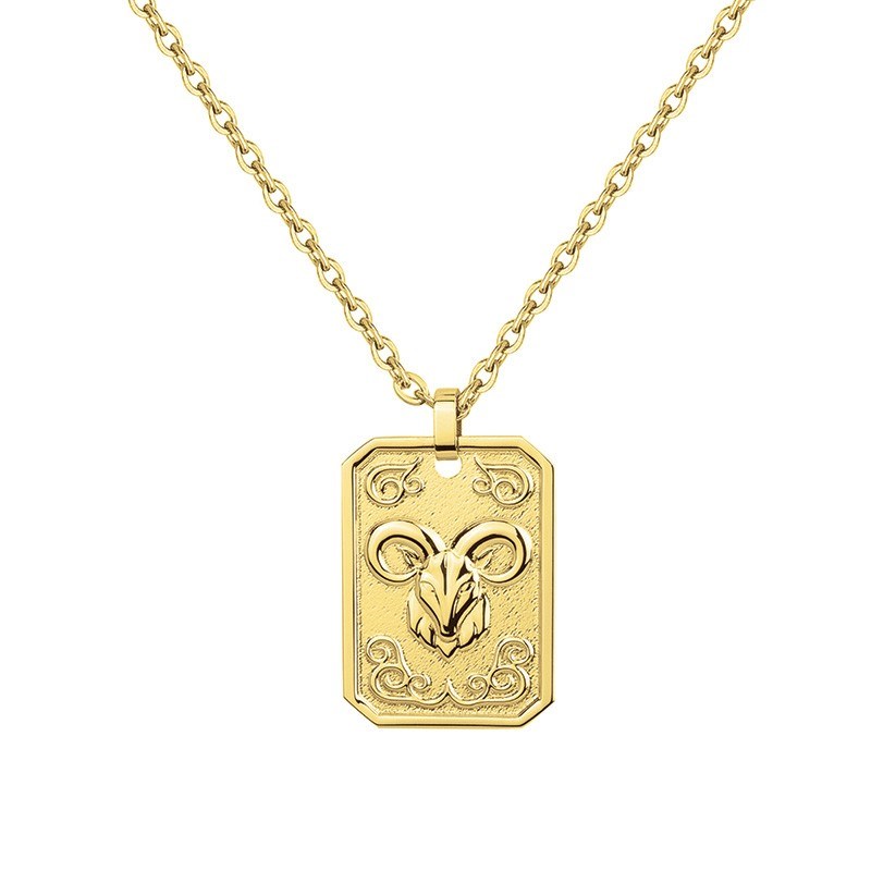 Phébus Bijoux - Collier zodiaque capricorne doré en acier 316l