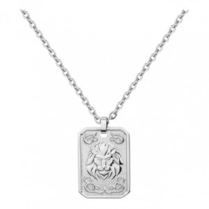 Collier zodiaque lion argent en acier 316l