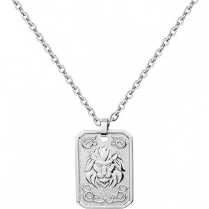 Collier zodiaque lion argent en acier 316l