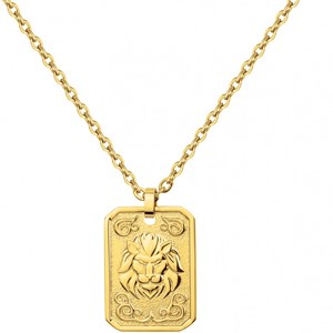 Collier zodiaque lion doré en acier 316l