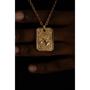 Collier zodiaque sagittaire doré en acier 316l