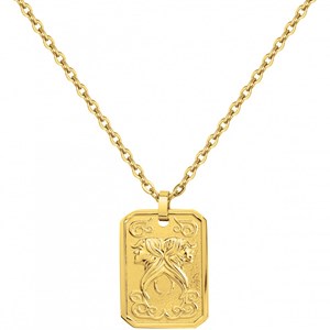 Collier zodiaque gémeaux doré en acier 316l