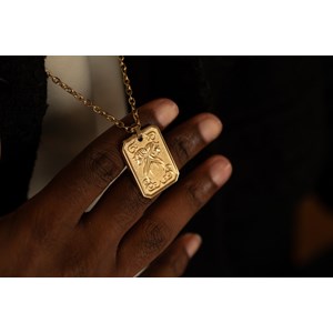 Collier zodiaque gémeaux doré en acier 316l