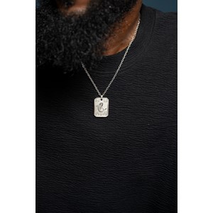 Collier zodiaque poisson argent en acier 316l