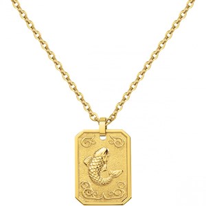 Collier zodiaque poisson doré en acier 316l