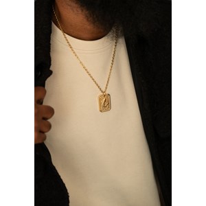 Collier zodiaque poisson doré en acier 316l