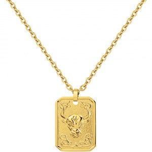Collier zodiaque taureau doré en acier 316l