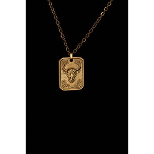 Collier zodiaque taureau doré en acier 316l