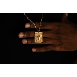 Collier zodiaque taureau doré en acier 316l