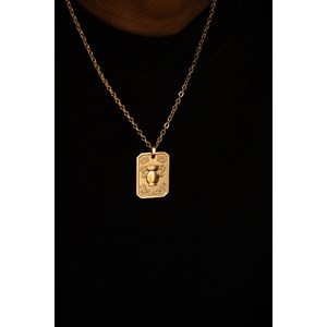 Collier zodiaque verseau doré en acier 316l