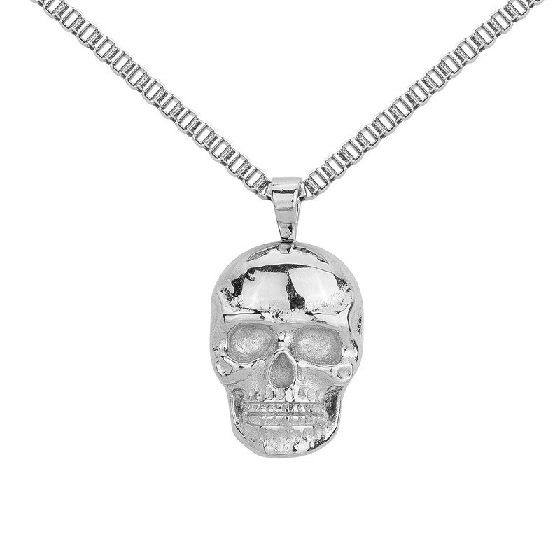 Phébus Bijoux - Coll. Mono-motif tête de mort argent en acier 316l