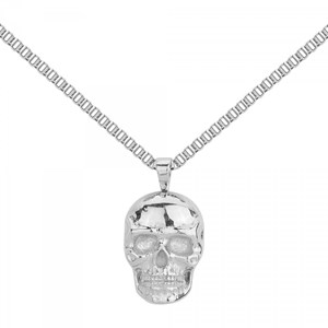 Coll. Mono-motif tête de mort argent en acier 316l