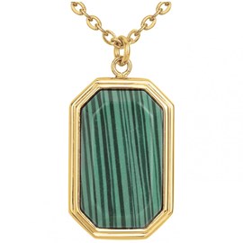 Coll. Mono-motif mason en acier 316l avec malachite vert