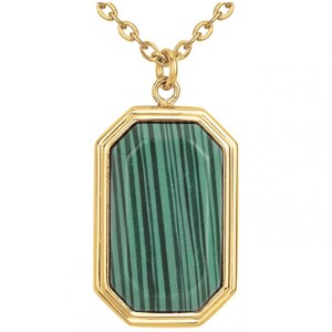 Coll. Mono-motif mason en acier 316l avec malachite vert