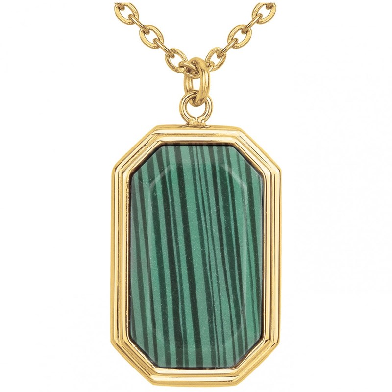 Coll. Mono-motif mason en acier 316l avec malachite vert