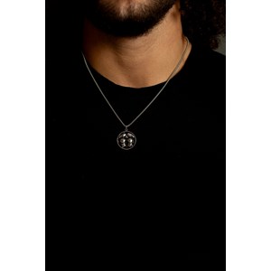 Coll. Mono-motif médaille boxe argent en acier 316l