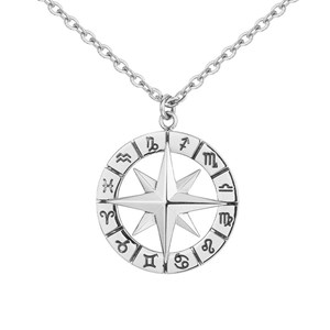 Collier zodiaque argent en acier