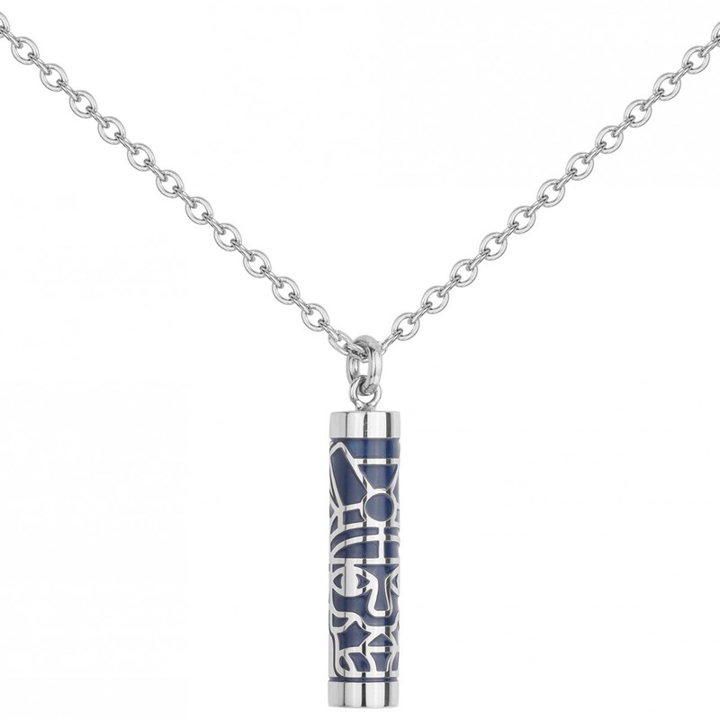 Collier tiki bleu en acier