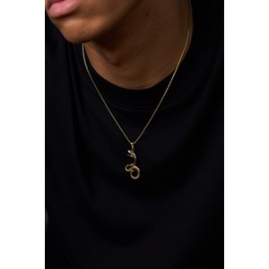 Collier serpent doré en acier